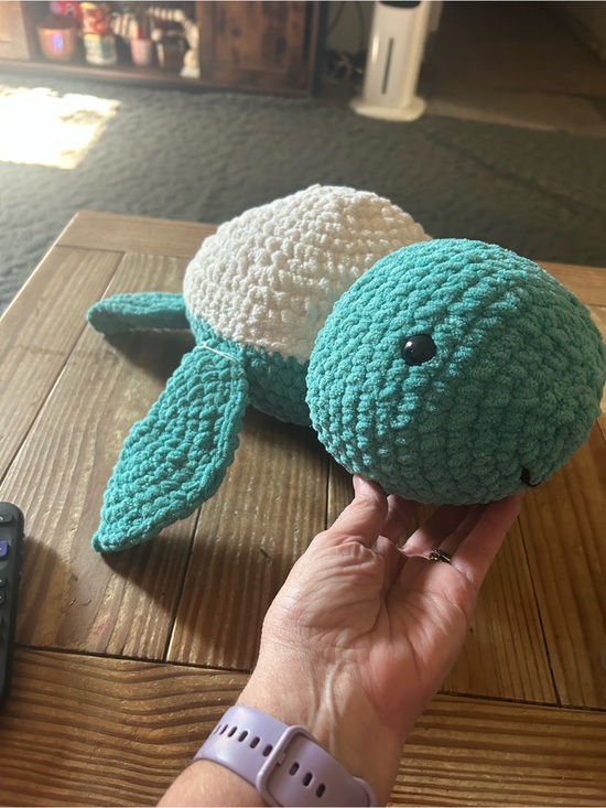 Other | Handmade Plush Sea Turtle In Teal And White | Poshmark